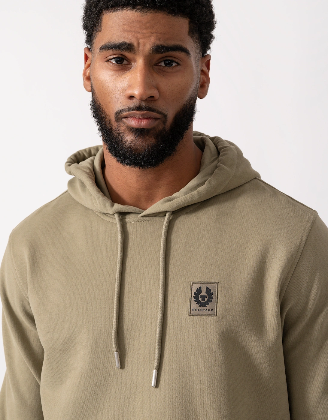 Mens Pullover Logo Patch Hoodie - Fatigue Green