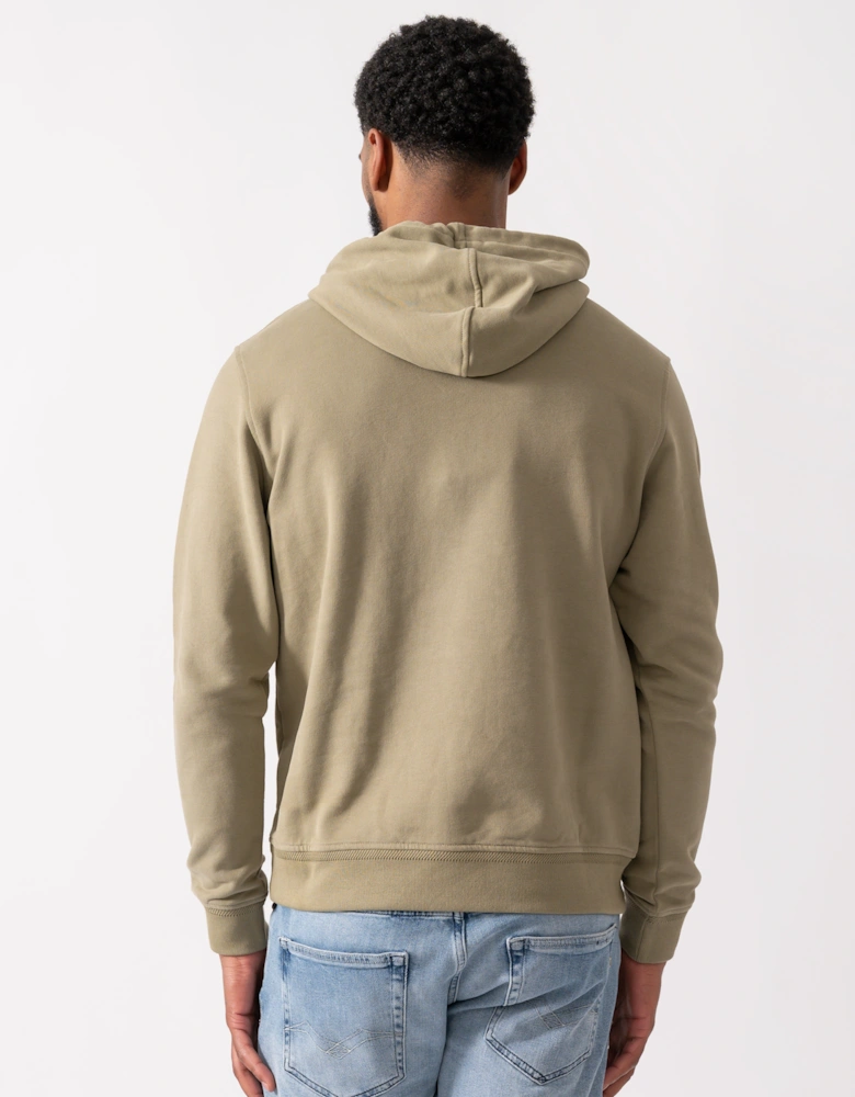 Mens Pullover Logo Patch Hoodie - Fatigue Green