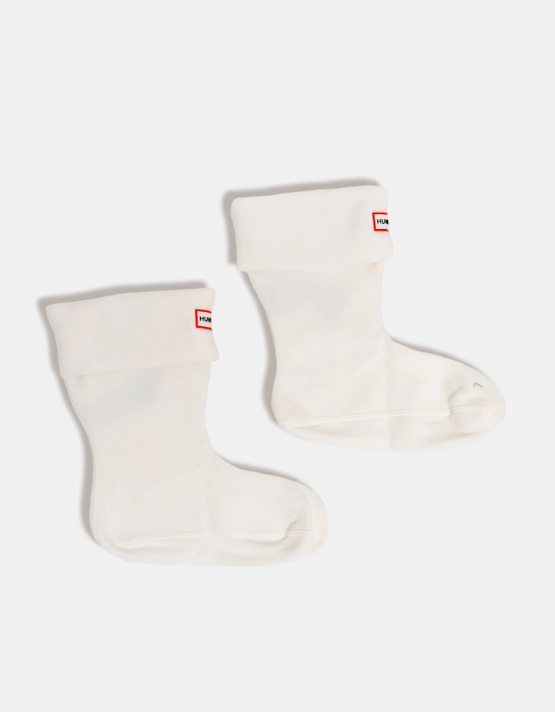 Fleece Short Boot Sock - White