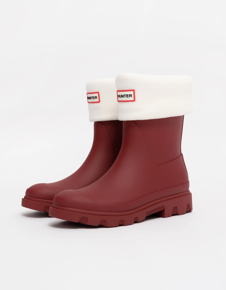 Fleece Short Boot Sock - White