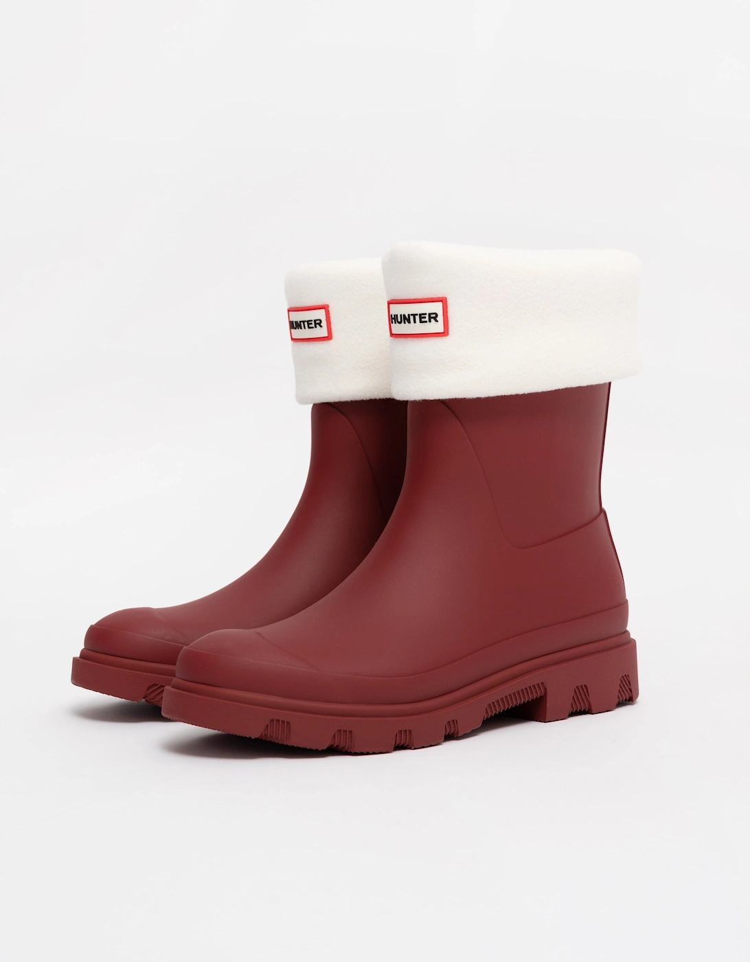 Fleece Short Boot Sock - White