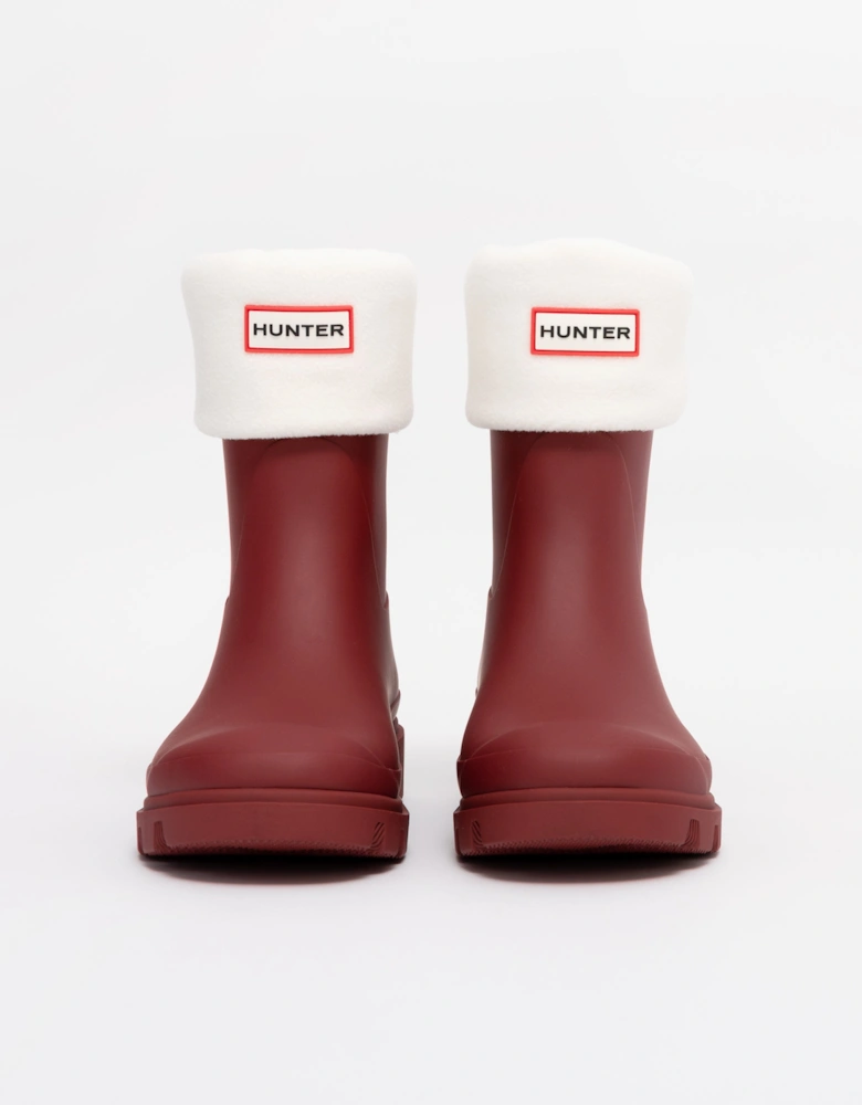 Fleece Short Boot Sock - White