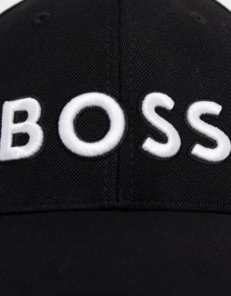 BOSS Green Knitted Six-Panel Cap with Embroidered Logo - Black 006