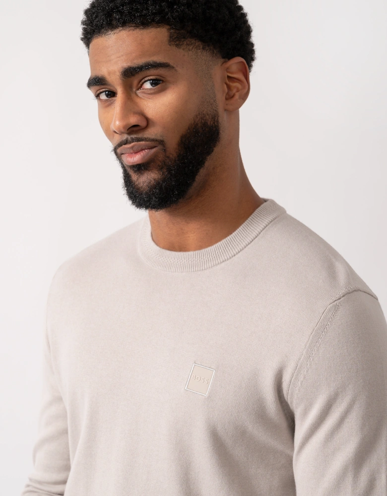 BOSS Orange Kanovano Mens Crew Neck Jumper - Open Grey 070