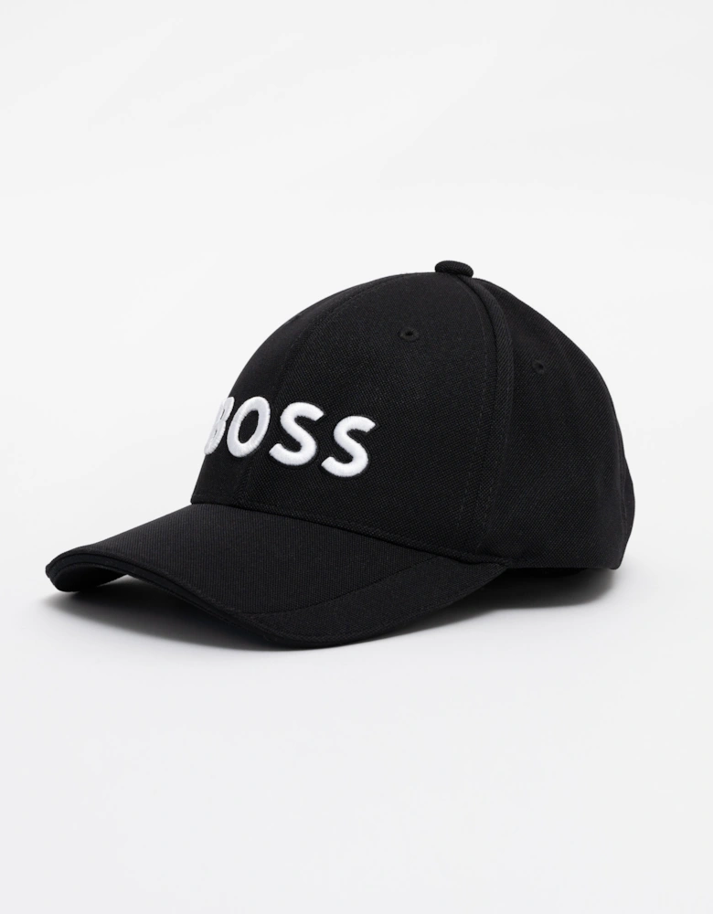 BOSS Green Knitted Six-Panel Cap with Embroidered Logo - Black 006