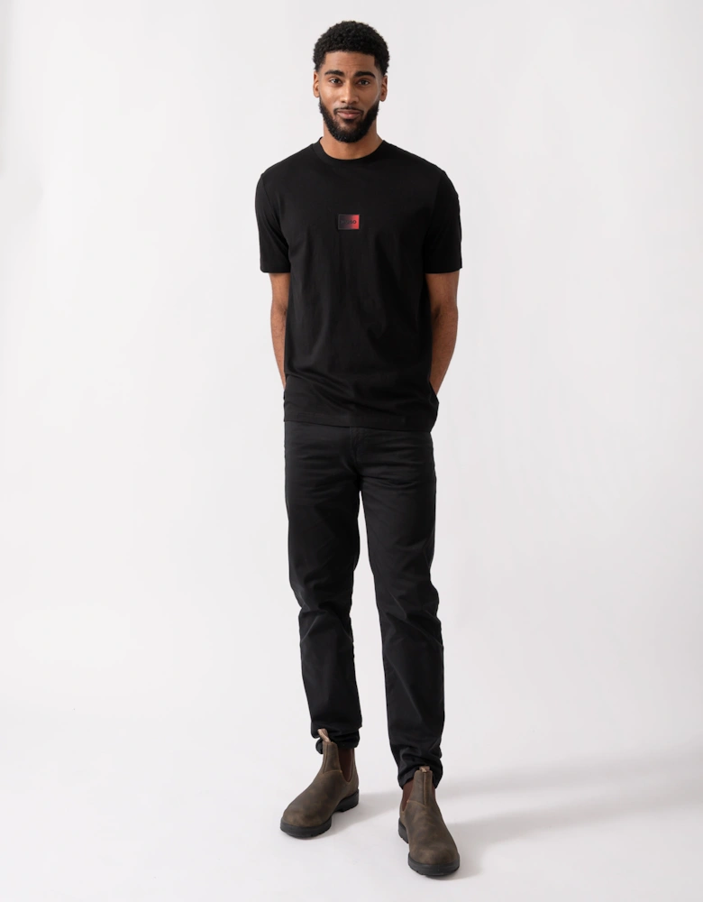 HUGO Danotie Mens Red Label Logo T-Shirt  - Black 001