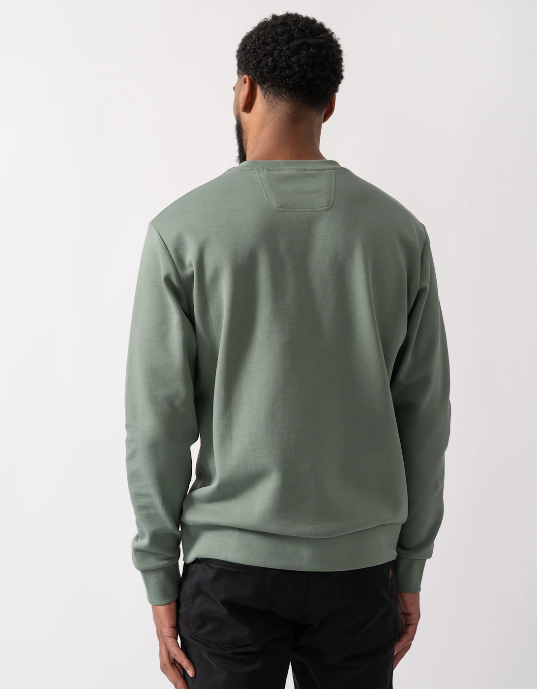 BOSS Green Salbo Mens Stretch-Cotton Sweatshirt with Sandwich Print Logo - Open Green 358