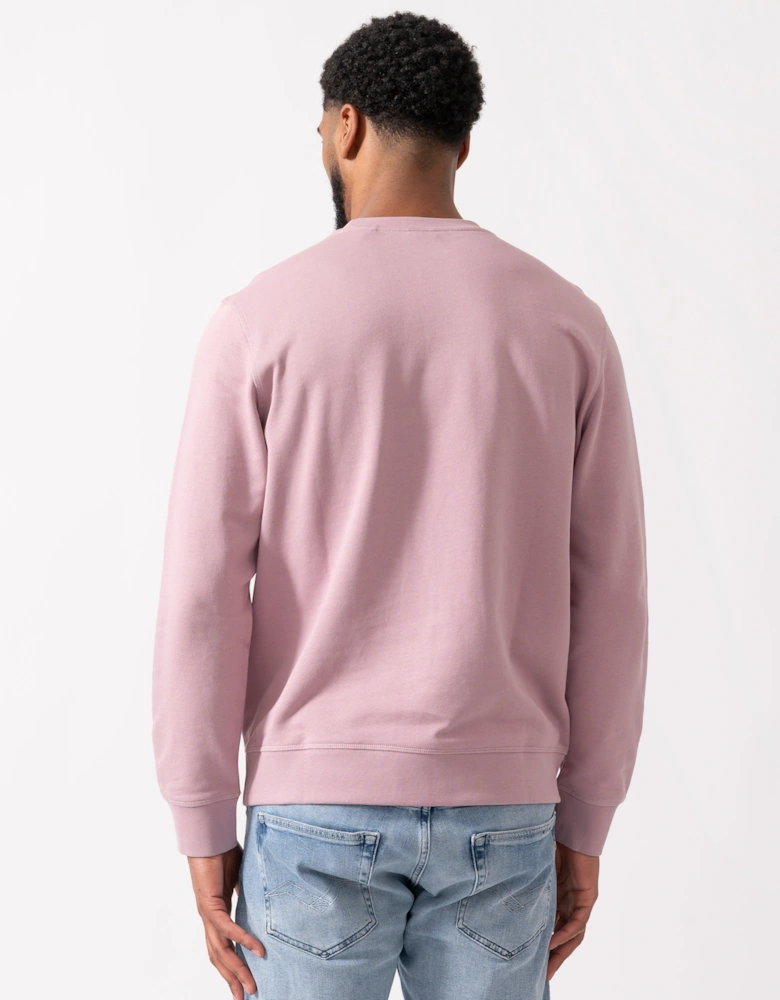 BOSS Orange Westart Mens Crew Neck Sweatshirt With Logo Patch - Light/Pastel Purple 539