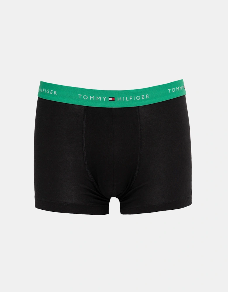 3 Pack Mens Colour Waistband Trunks - B-Mint/Green/Navy