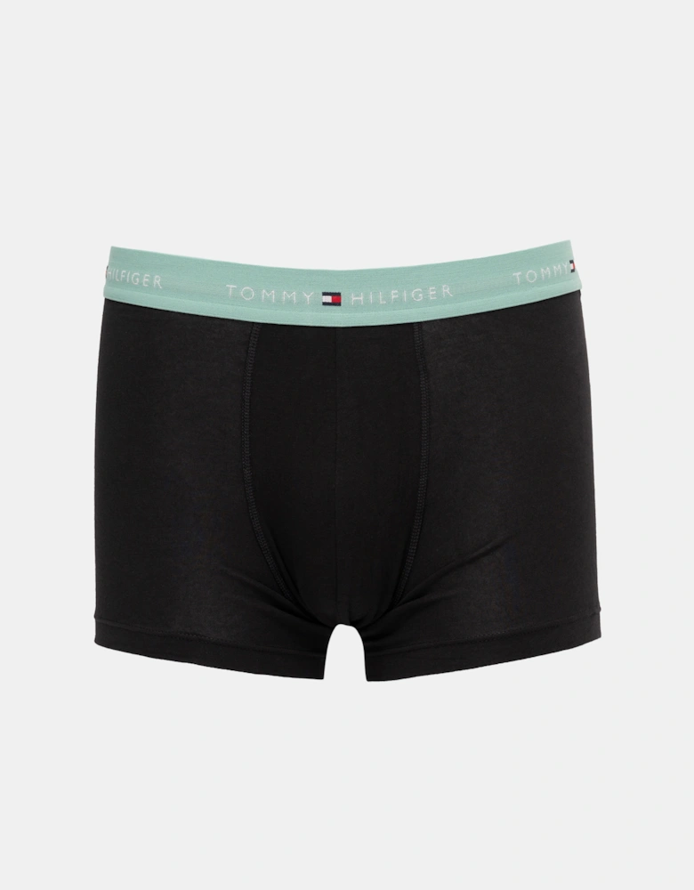 3 Pack Mens Colour Waistband Trunks - B-Mint/Green/Navy