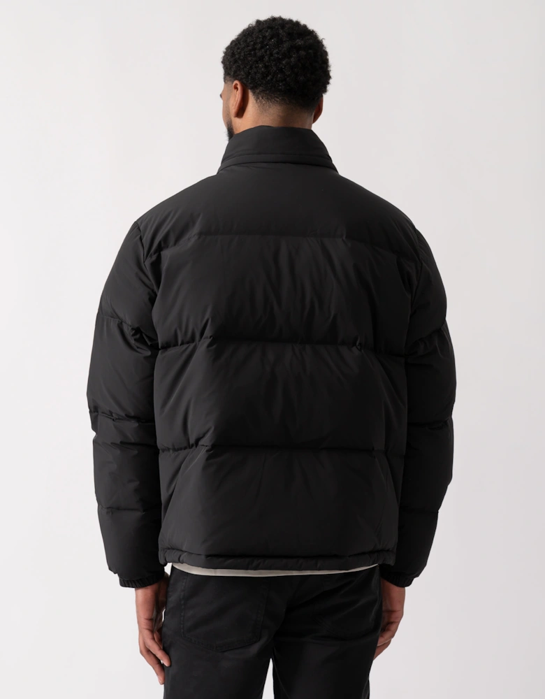 Water-Repellent Packable Hood Mens Down Jacket - Black 031