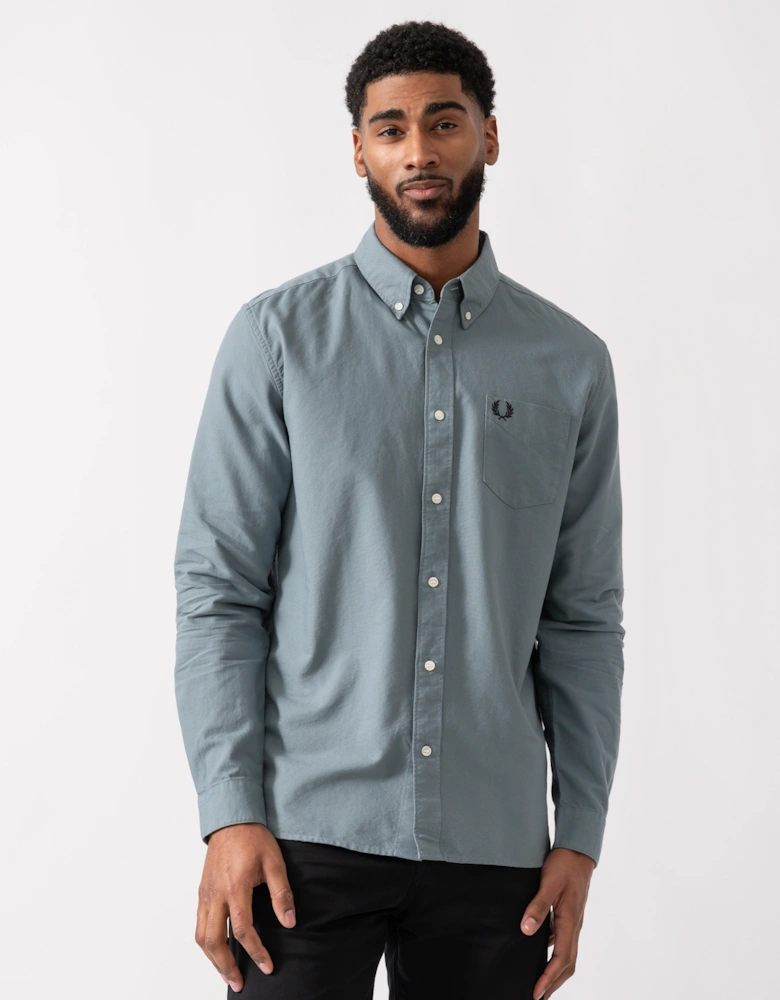 Mens Long Sleeve Oxford Shirt - Stockport Blue Z20