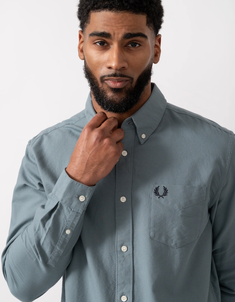 Mens Long Sleeve Oxford Shirt - Stockport Blue Z20