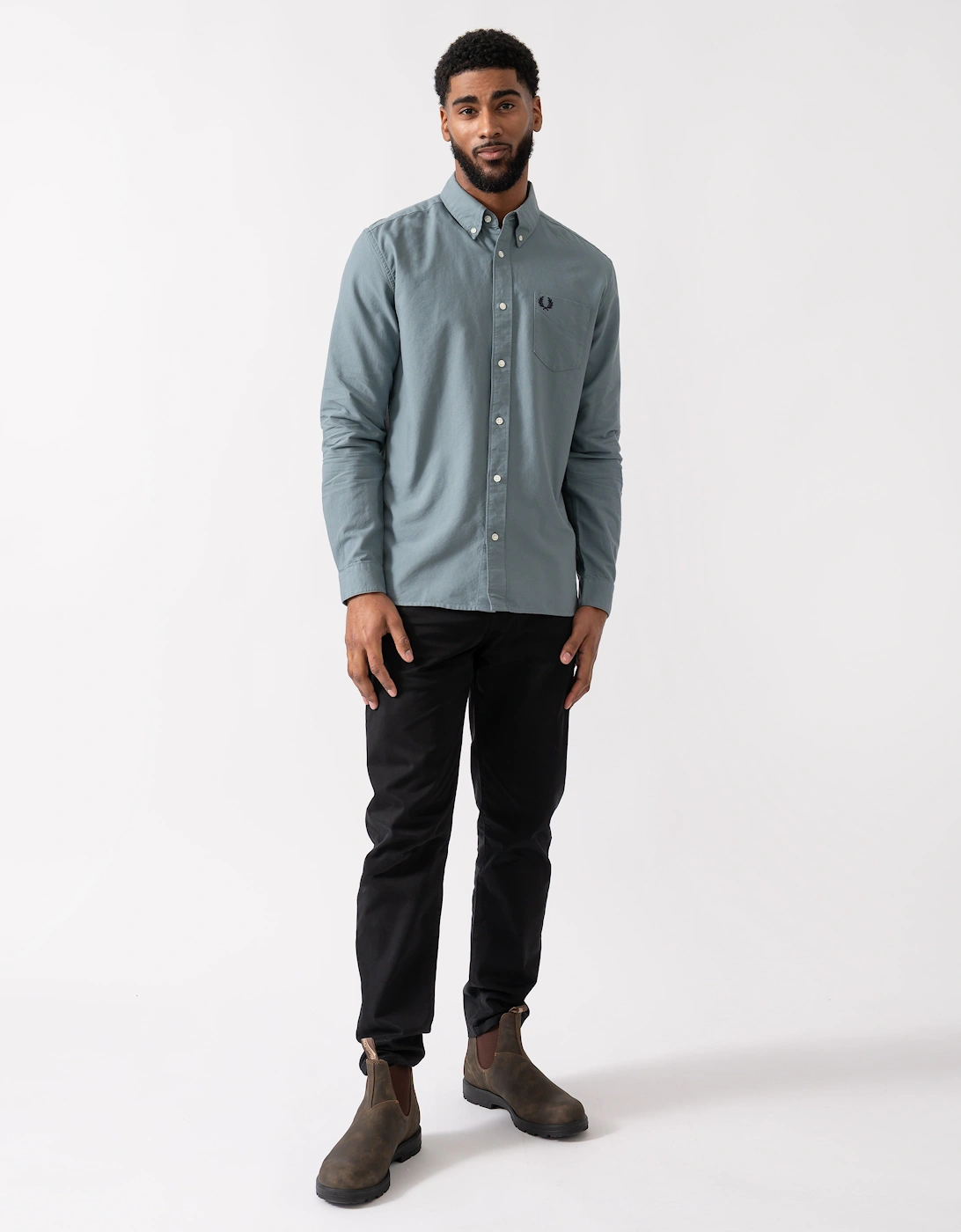 Mens Long Sleeve Oxford Shirt - Stockport Blue Z20