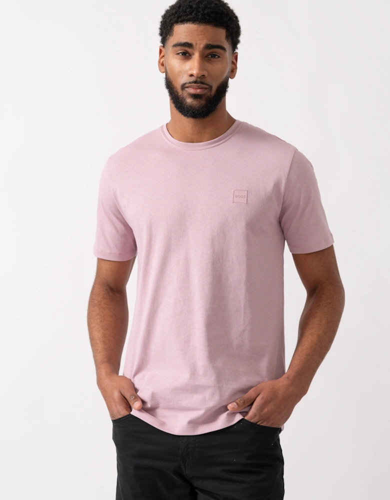 BOSS Orange Tales Mens Cotton-Jersey T-shirt With Logo Patch - Light/Pastel Purple 539