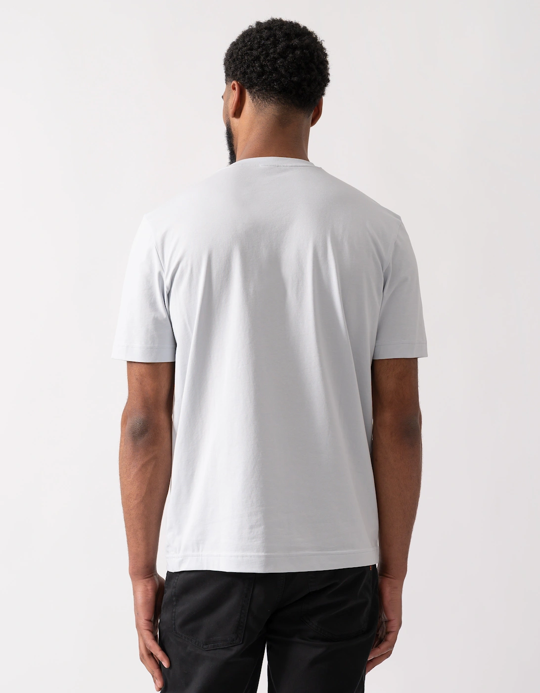 BOSS Orange TChup Mens Crew Neck Small Logo T-Shirt - Light/Pastel Grey 054