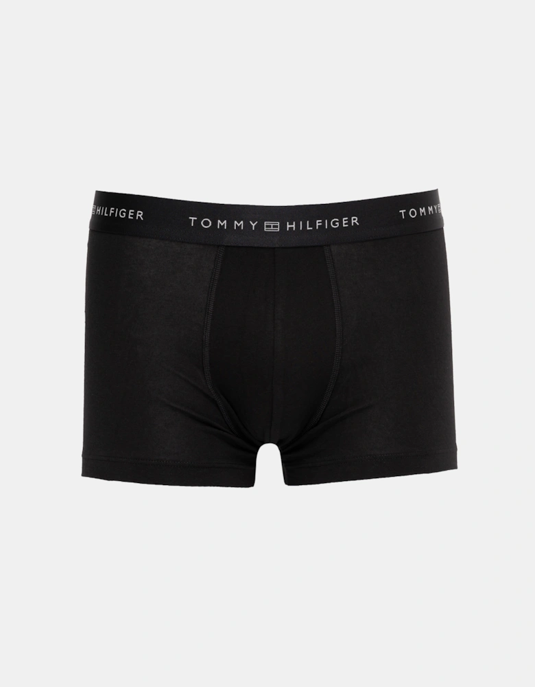 3 Pack Metallic Waistband Mens Trunks - B-Black/Desert Sky/Silver