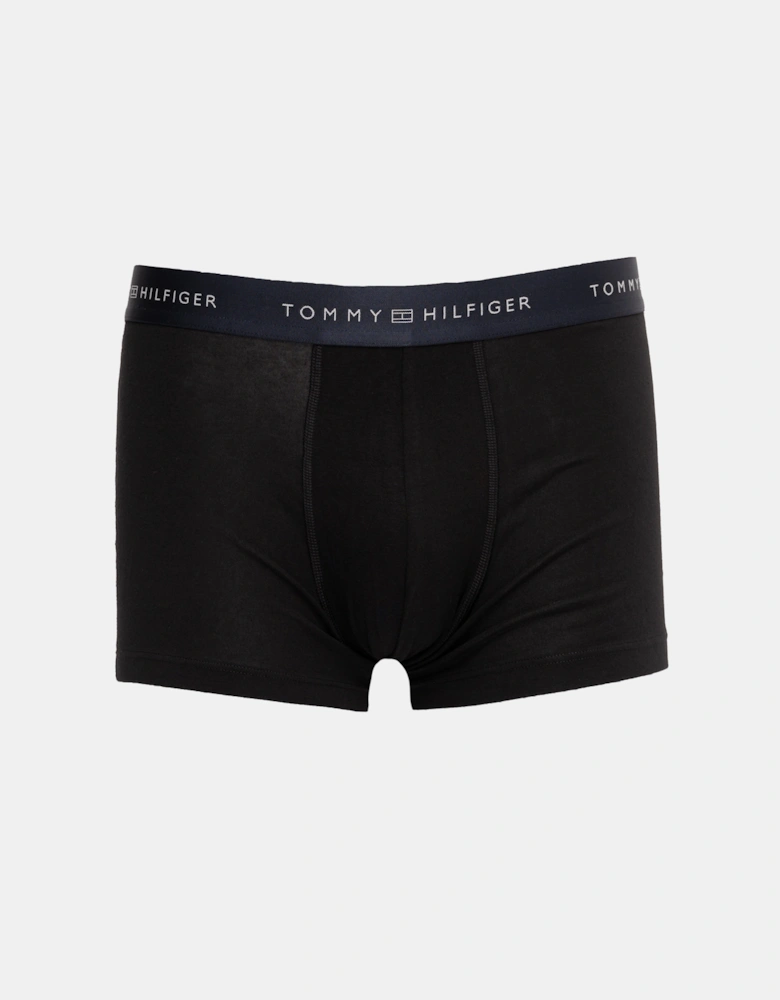 3 Pack Metallic Waistband Mens Trunks - B-Black/Desert Sky/Silver