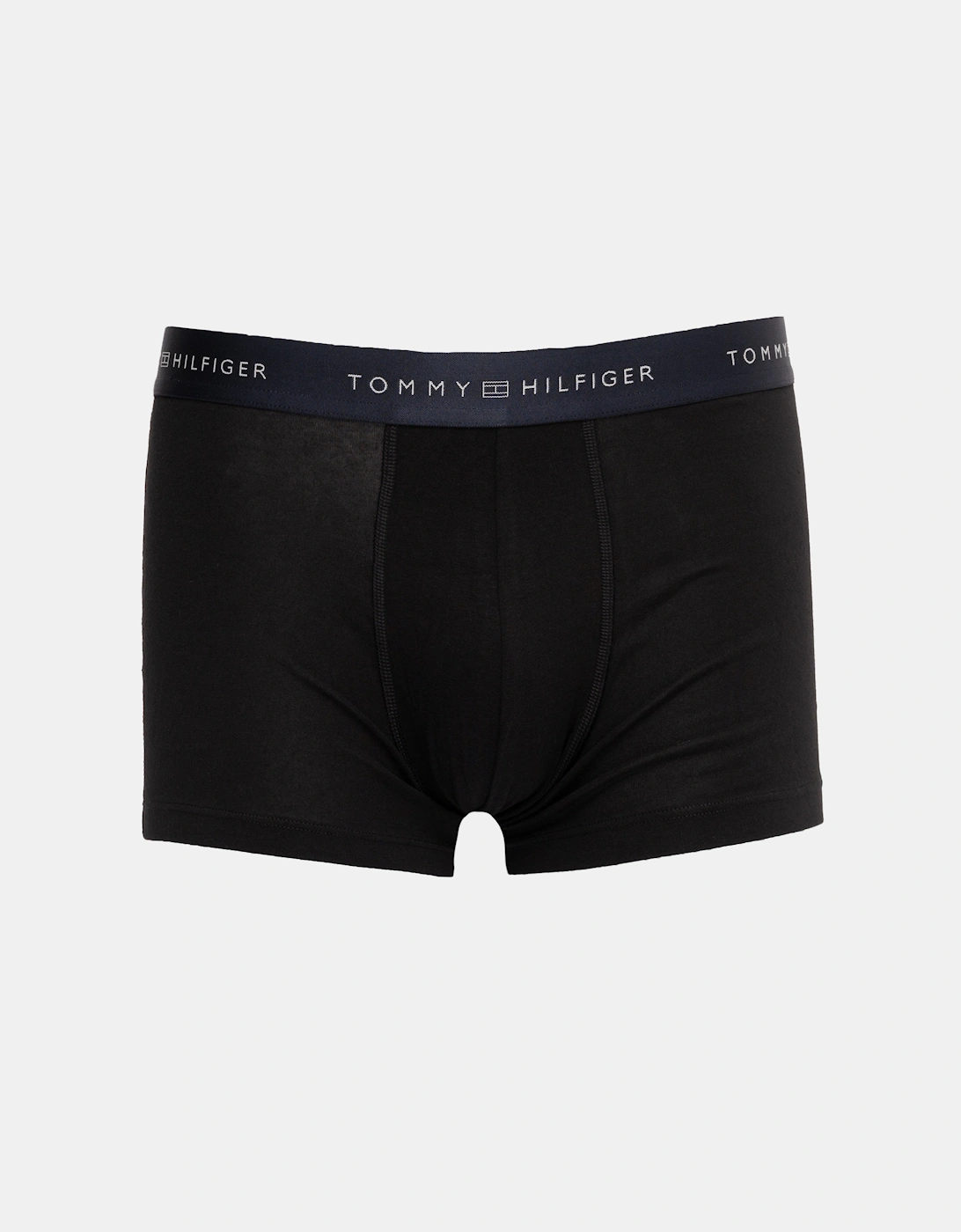 3 Pack Metallic Waistband Mens Trunks - B-Black/Desert Sky/Silver