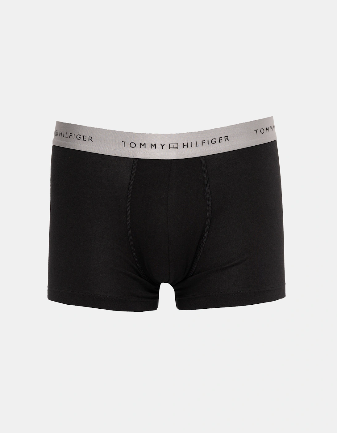 3 Pack Metallic Waistband Mens Trunks - B-Black/Desert Sky/Silver