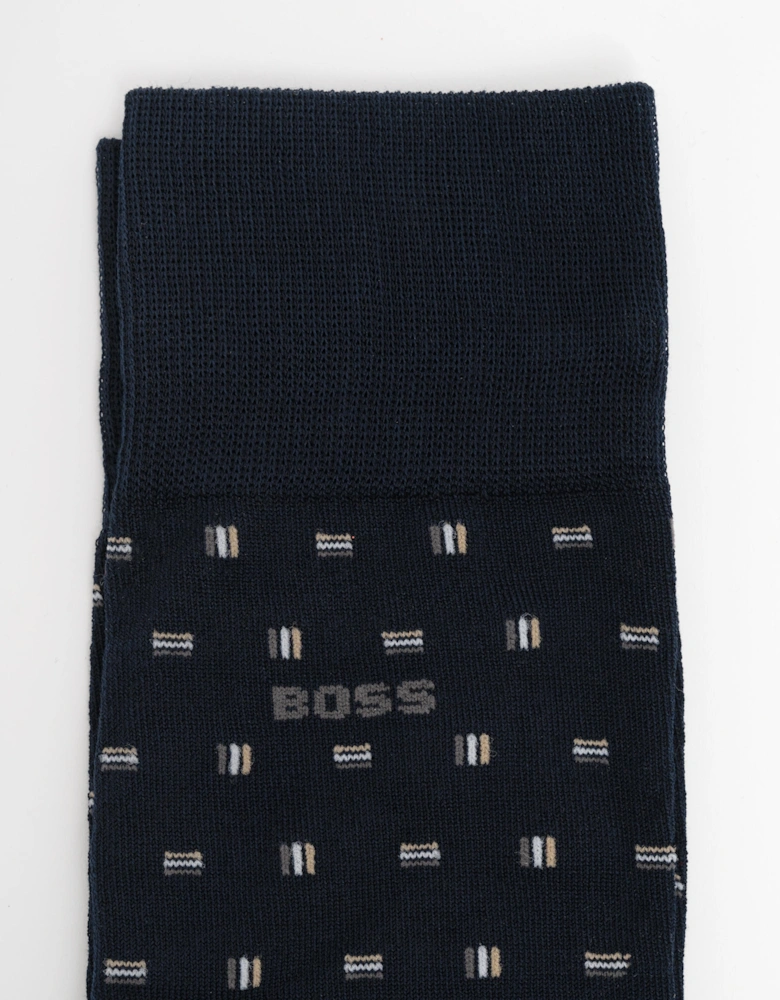 BOSS Orange 2-Pack Mini Iconic MC Mens Regular Length Socks - Dark Blue 401