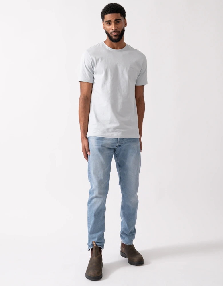 BOSS Orange Tales Mens Cotton-Jersey T-shirt With Logo Patch - Light/Pastel Grey 053