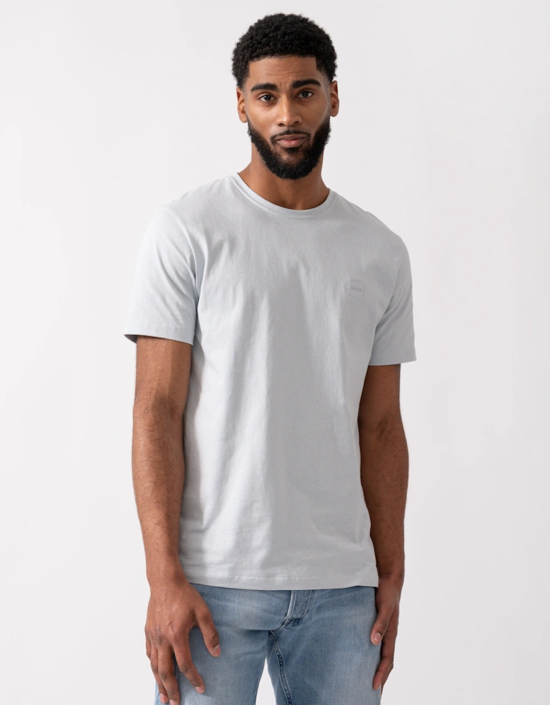 BOSS Orange Tales Mens Cotton-Jersey T-shirt With Logo Patch - Light/Pastel Grey 053