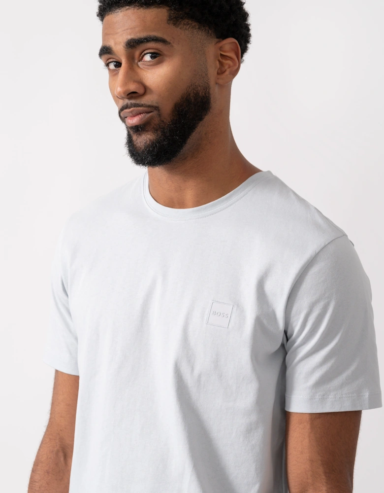 BOSS Orange Tales Mens Cotton-Jersey T-shirt With Logo Patch - Light/Pastel Grey 053