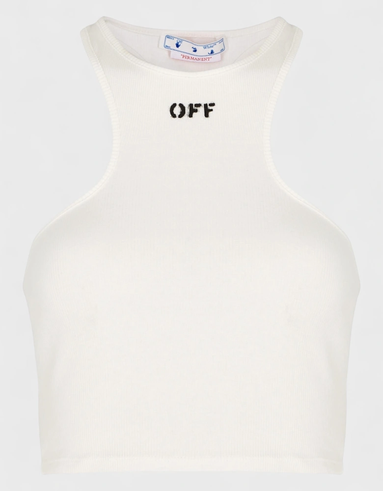 Basic Ribbed Rowing Top White