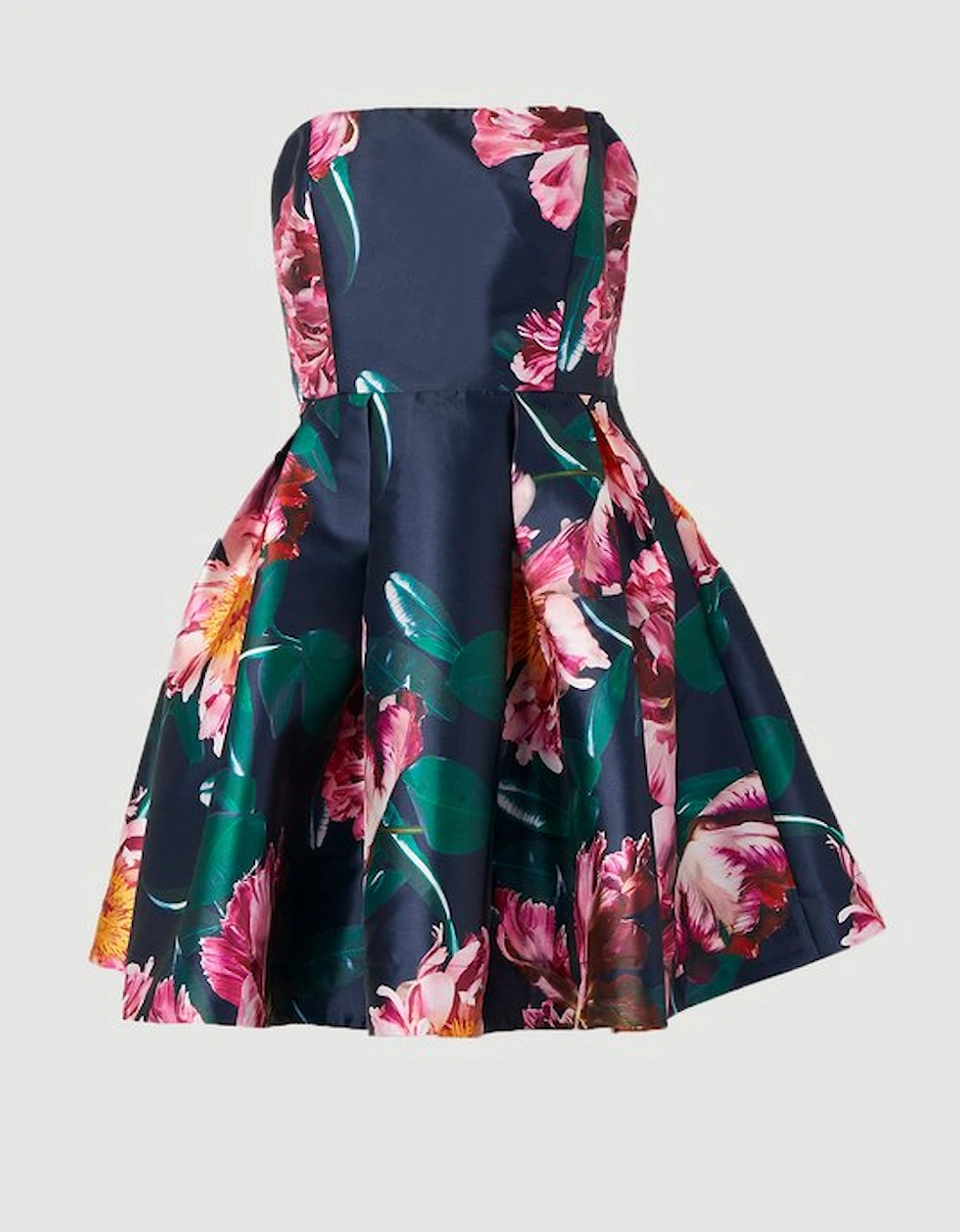 Romantic Floral Print Prom Woven Mini Dress