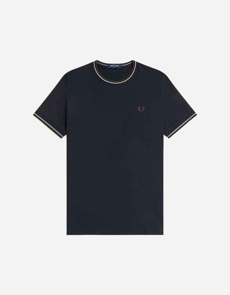 Twin Tipped T-Shirt Navy/Warm Oat/Burnt Tobacco