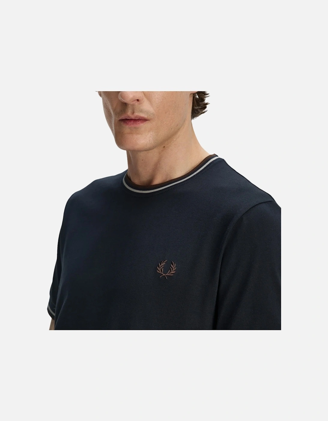 Twin Tipped T-Shirt Navy/Warm Oat/Burnt Tobacco