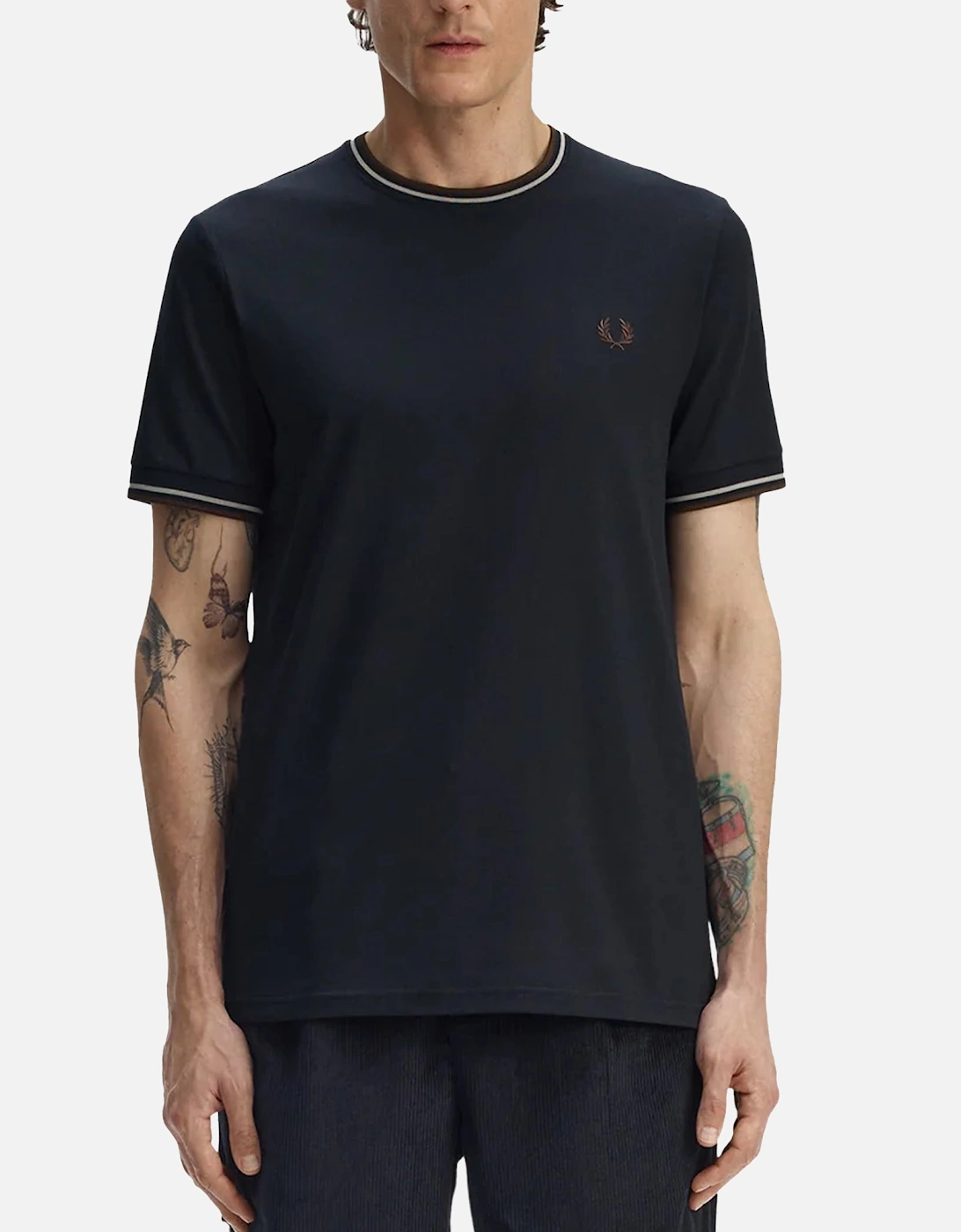 Twin Tipped T-Shirt Navy/Warm Oat/Burnt Tobacco
