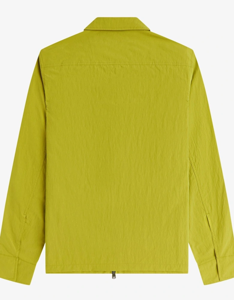 Textured Zip-Through Overshirt Tennis Ball Yellow