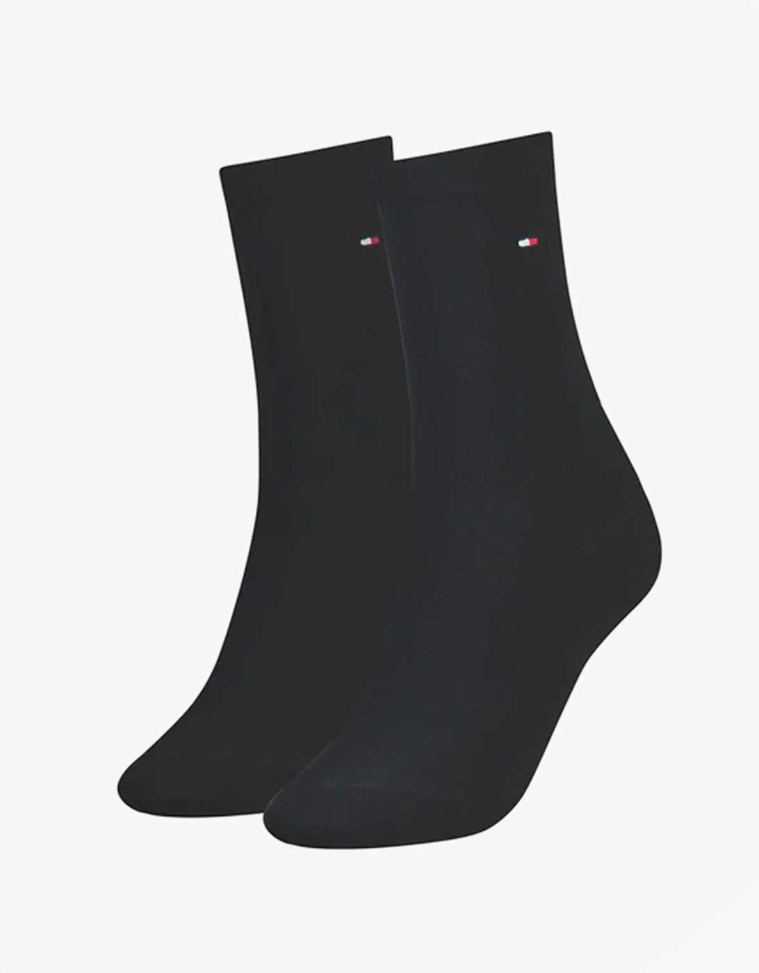 Women's Tommy Hilfiger 2 Pack Womens Crew Socks Black - Size: UK 2-5