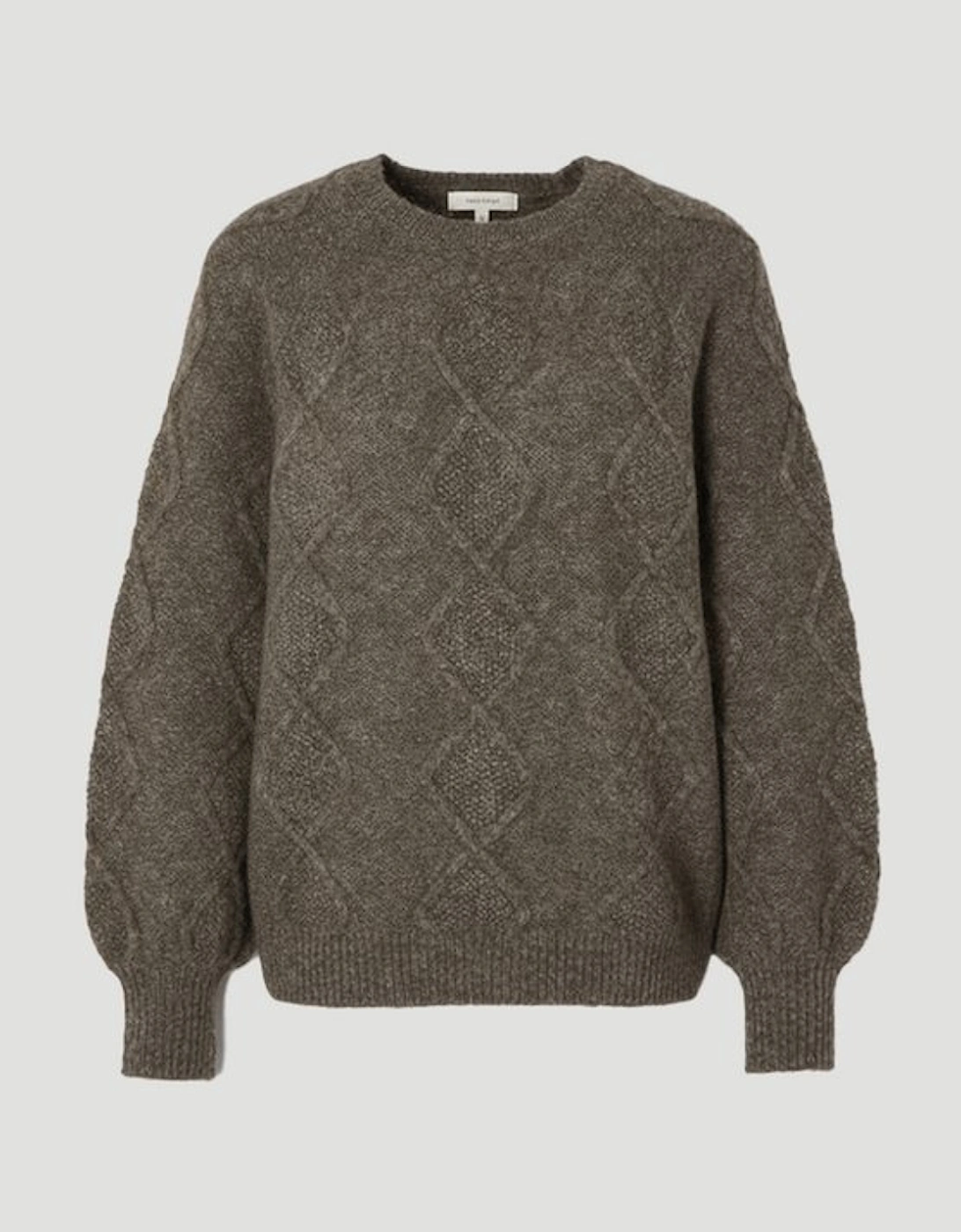 Wool Blend Cosy Cable Stitch Crew Neck Jumper