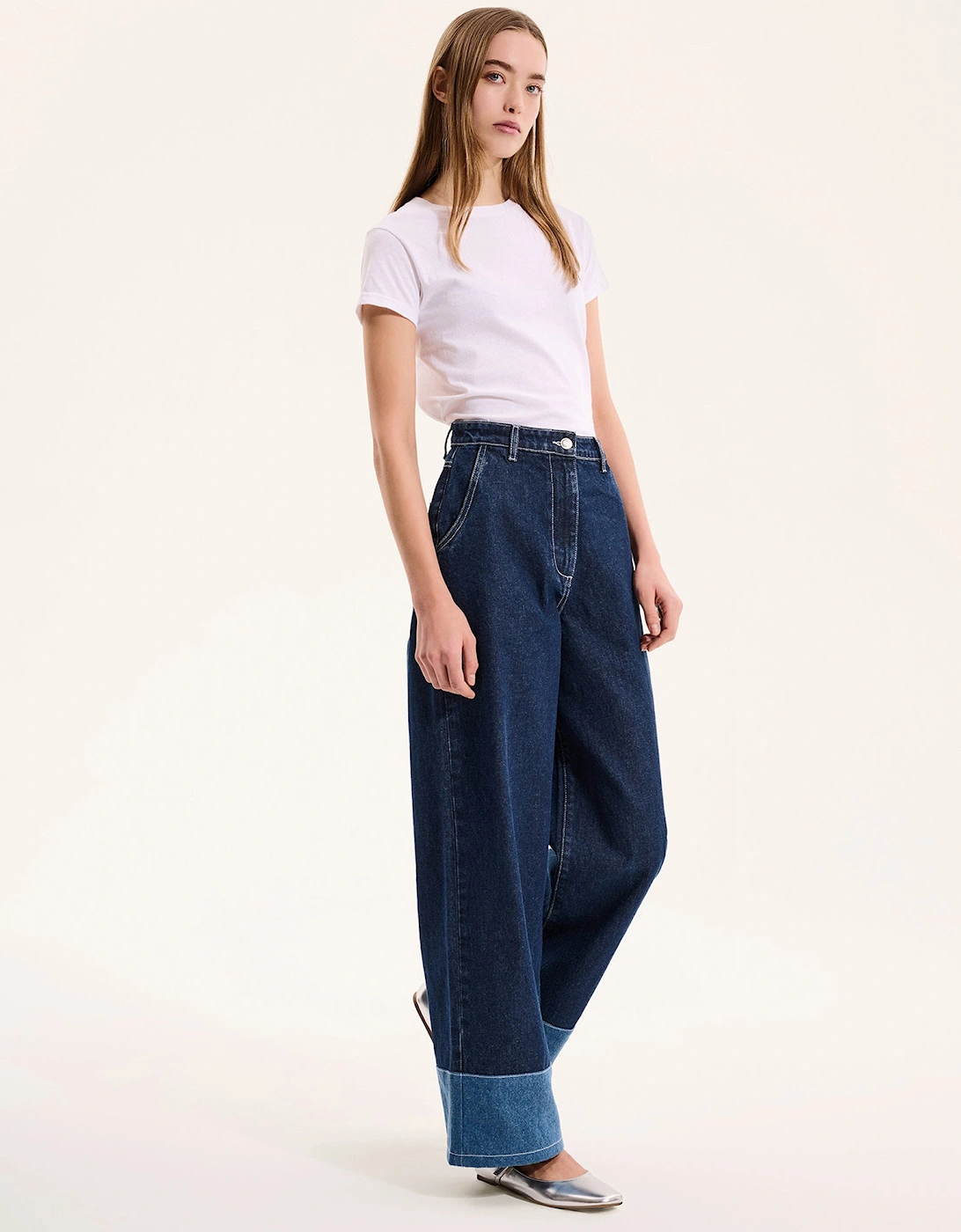 Portland Contrast Raw Denim Jean in Dark Wash