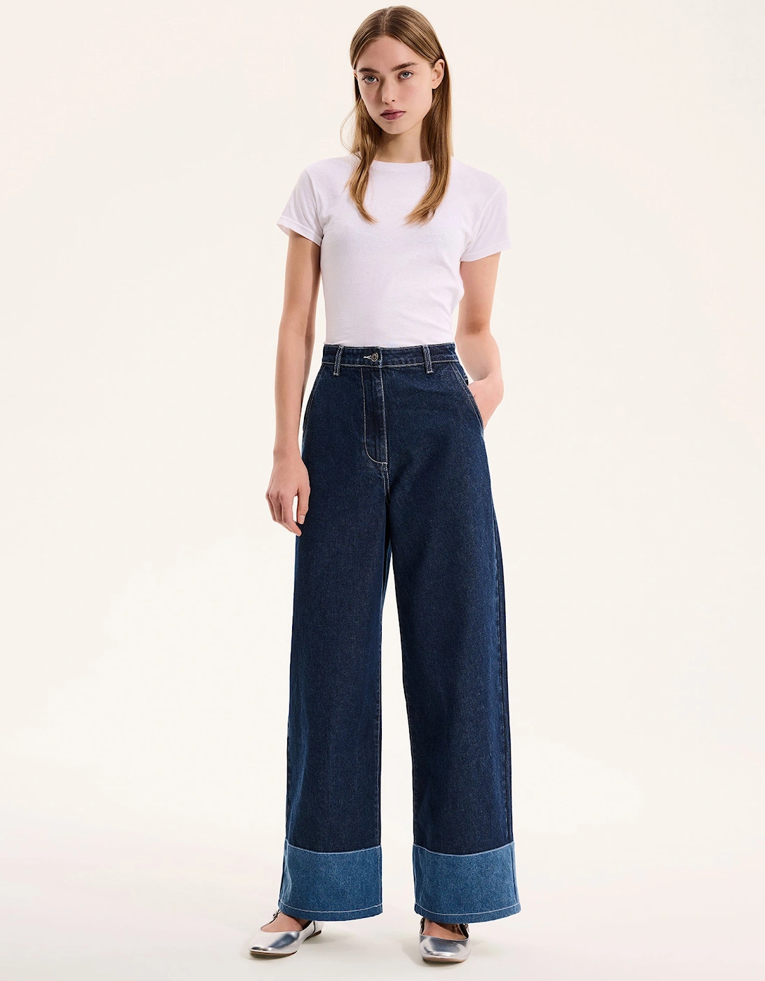 Portland Contrast Raw Denim Jean in Dark Wash