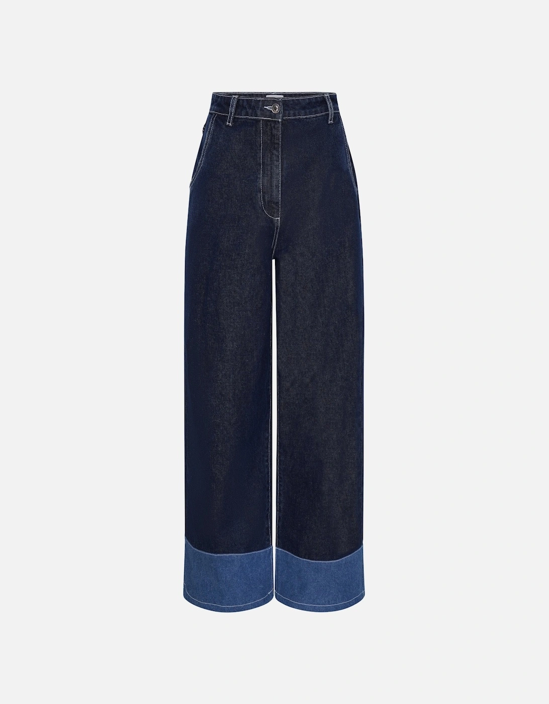 Portland Contrast Raw Denim Jean in Dark Wash