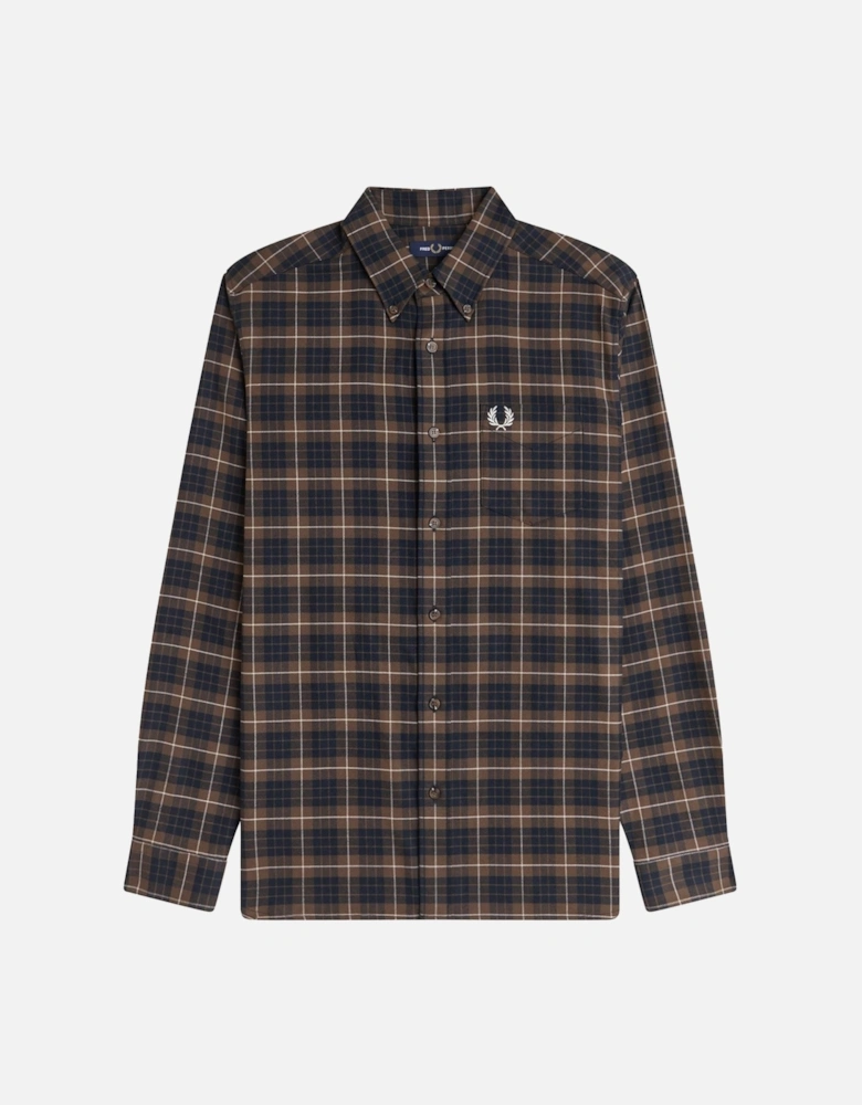 Brushed Twill Tartan Shirt Burnt Tobacco