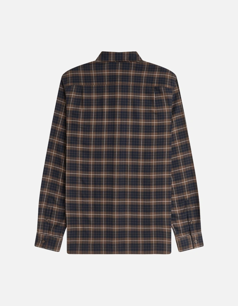 Brushed Twill Tartan Shirt Burnt Tobacco