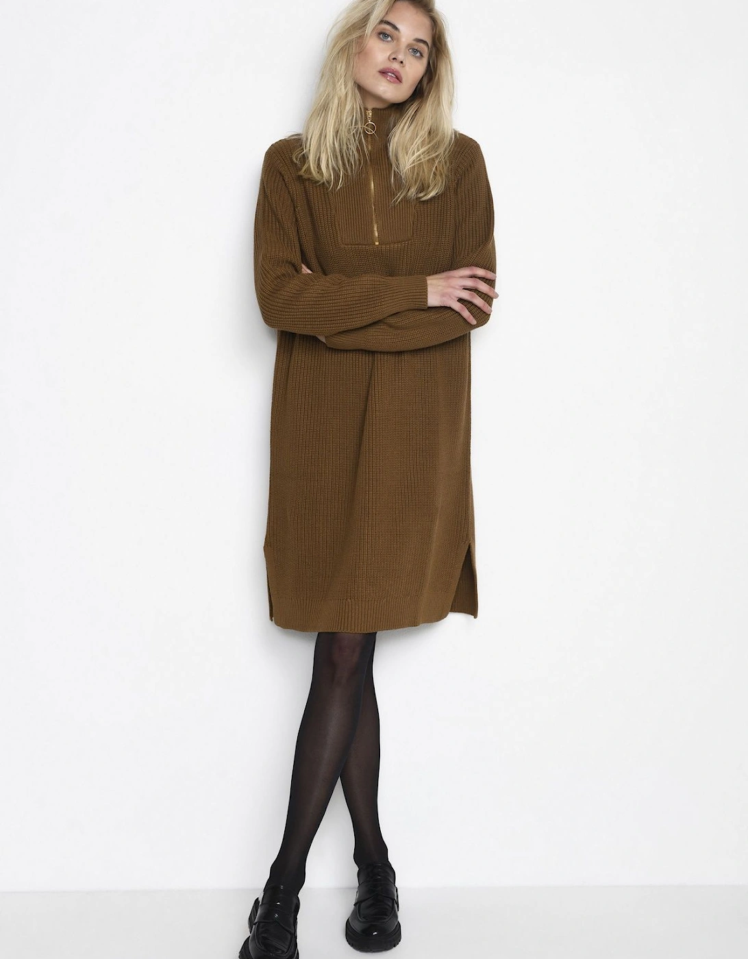Lioa Long Sleeves Zip Knit Dress, 2 of 1