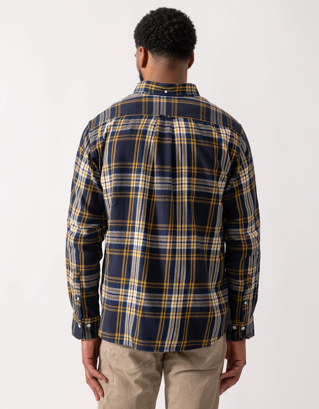 Mens Long Sleeve Windblown Flannel Large Check Shirt - 433 Evening Blue