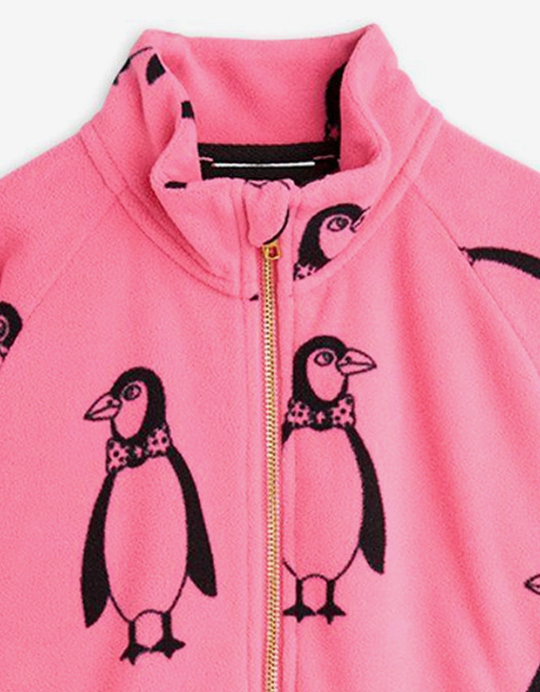 Girls Penguin AOP Fleece Jacket in Pink