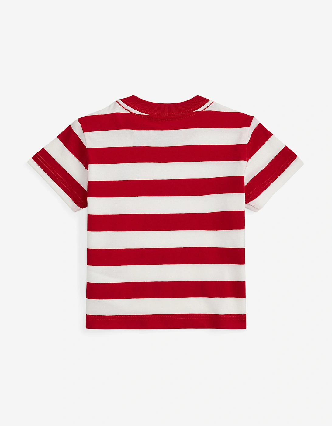 Baby Boys Striped Jersey T-Shirt in Red