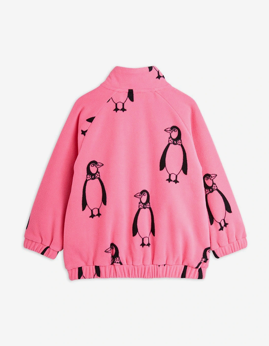 Girls Penguin AOP Fleece Jacket in Pink