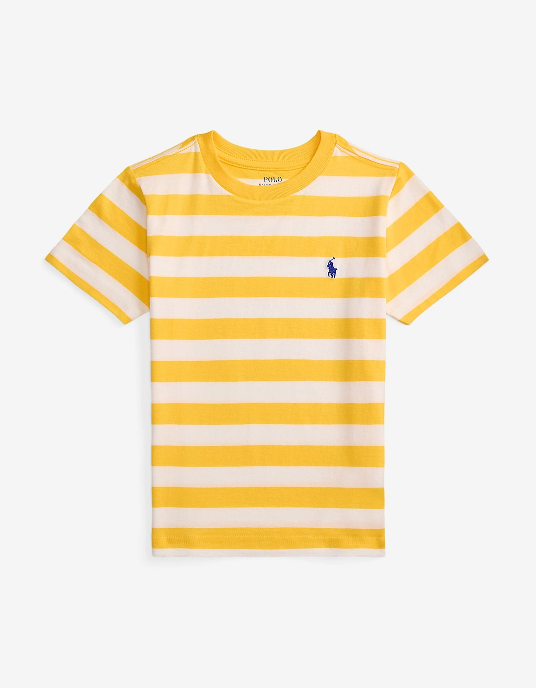 Boys Striped Logo T-Shirt in Yellow, 5 of 4