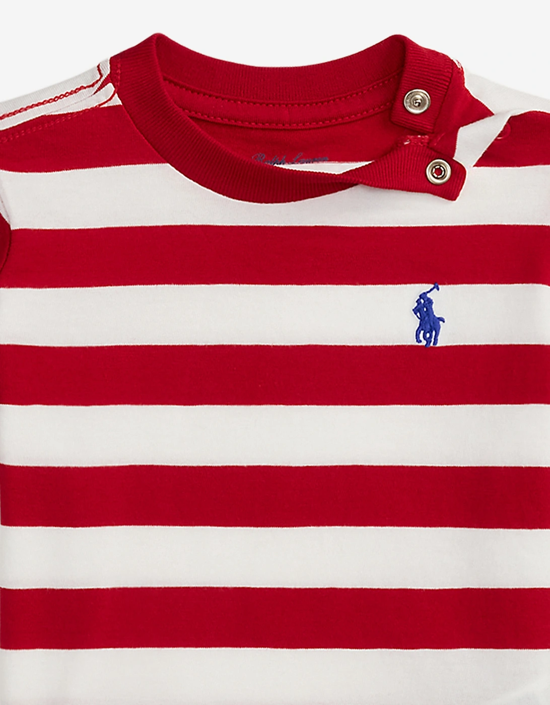 Baby Boys Striped Jersey T-Shirt in Red