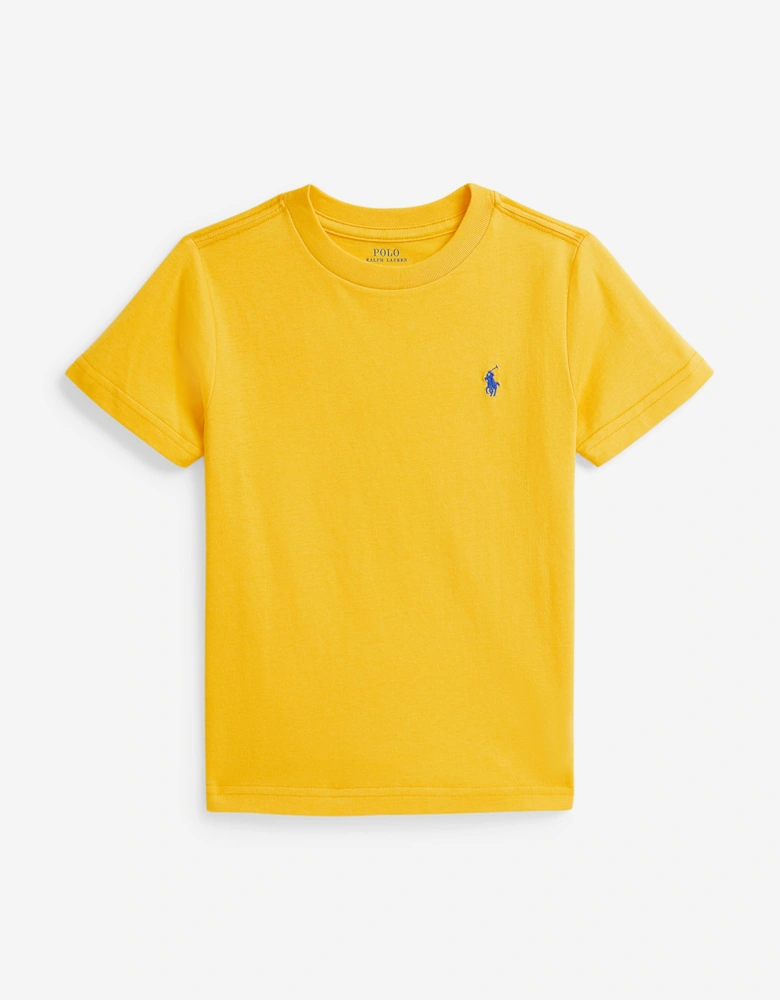 Boys Jersey Logo T-Shirt in Yellow