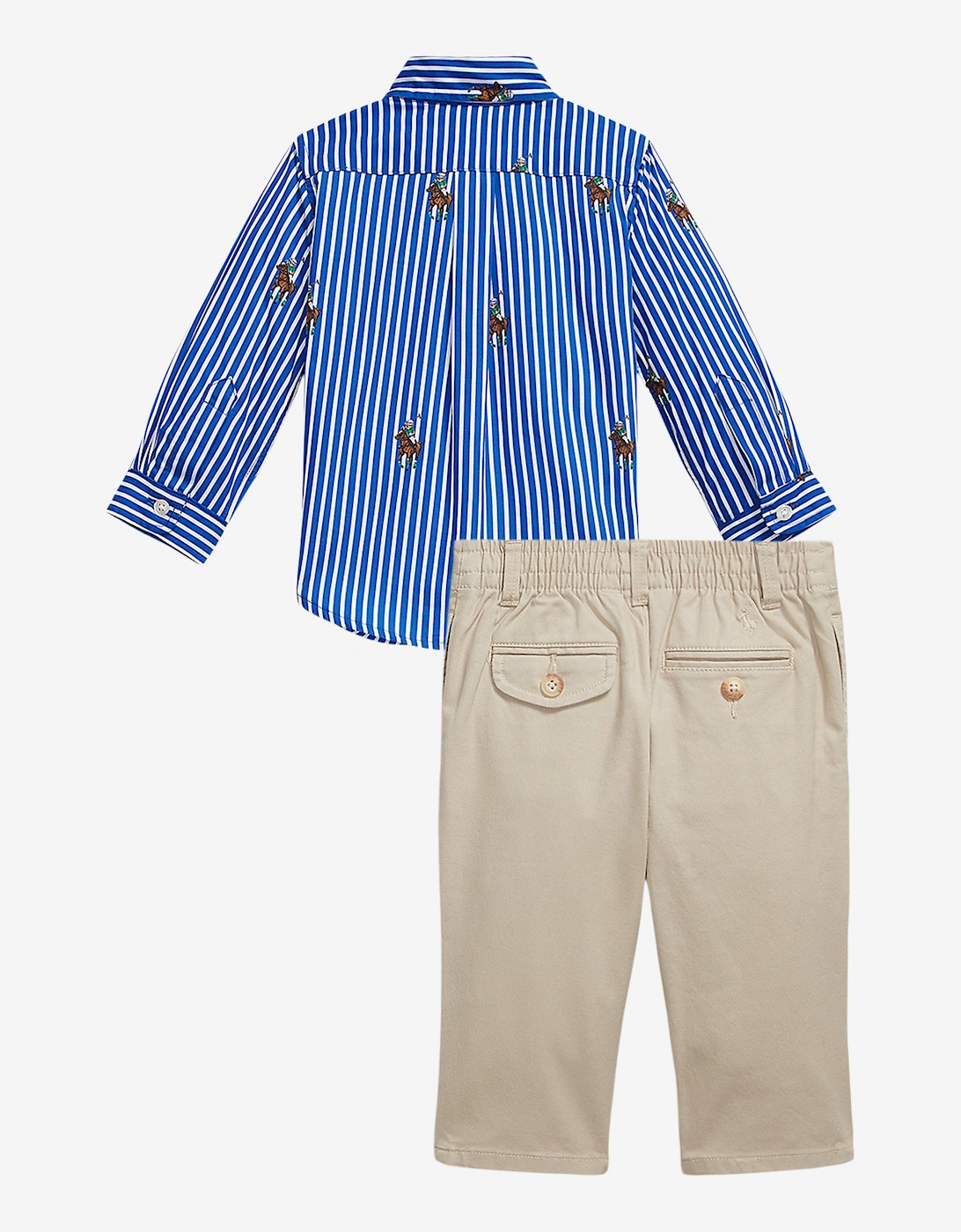 Baby Boys Shirt and Trousers Set in Blue
